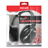 Maxell® Bass 13 Headphone with Mic, 4 ft Cord, Black (MAX199840) Each
