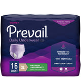 Prevail® Daily Underwear Female Adult Absorbent Underwear Pull On with Tear Away Seams X-Large Disposable Heavy Absorbency (889083_BG) 16/BG