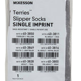 McKesson Terries™ Slipper Socks Unisex Adult 2X-Large Single Tread Single Patient Use Gray (504733_PR) 1/PR