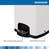 McKesson Trash Can 20 Quart / 5 gal. White Metal Square (1223684_EA) 1/EA