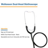 McKesson General Exam Stethoscope Black 1-Tube 22 Inch Tube Double Sided Chestpiece (1007587_BX) 10/BX