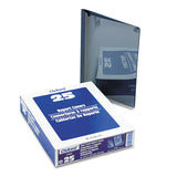 Oxford™ Clear Front Linen Report Cover, Three-Prong Fastener, 0.5" Capacity, 8.5 x 11, Clear/Navy, 25/Box (OXF53343) 1 Pack of 25
