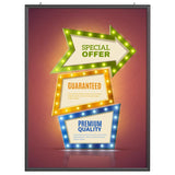 MT Displays Portable 1"Snap Frame Poster size 36"x48"Black with white backing and Pet cover (UCN255BP36X2000) Each