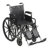 McKesson Wheelchair Dual Axle Desk Length Arm Swing-Away Footrest Black Upholstery 16 Inch Seat Width Adult 250 lbs. Weight Capacity (1065272_EA) 1/EA