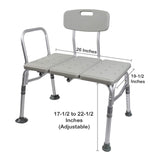 McKesson Knocked Down Bath Transfer Bench Removable Arm Rail 17-1/2 to 22-1/2 Inch Seat Height 400 lbs. Weight Capacity (1088139_CS) 1/CS