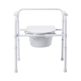 McKesson 3-in-1 Commode Chair Fixed Arms Steel Frame Back Bar 13-1/2 Inch Seat Width 350 lbs. Weight Capacity (1088075_CS) 1/CS