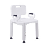 McKesson Bath Bench Removable Arms Plastic Frame Removable Backrest 21-1/4 Inch Seat Width 350 lbs. Weight Capacity (1065204_EA) 1/EA