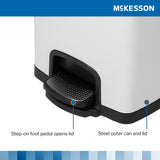 McKesson Trash Can 32 Quart / 8 gal. White Metal Square (1223678_EA) 1/EA