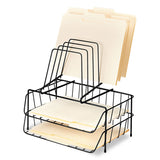 Fellowes® Wire Double Tray with Step File Sorter, 8 Sections, Letter Size Files, 13.88" x 10.13" x 14", Black (FEL72391) Each