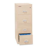 FireKing® Insulated Vertical File, 1-Hour Fire Protection, 4 Legal-Size File Drawers, Parchment, 20.81" x 31.56" x 52.75" (FIR42131CPA) Each