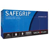 SafeGrip® Exam Glove Medium NonSterile Latex Extended Cuff Length Textured Fingertips Blue Chemo Tested (306872_CS) 500/CS
