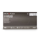 MICROFLEX® MidKnight™ Exam Glove Medium NonSterile Nitrile Standard Cuff Length Fully Textured Black Fentanyl Tested (688019_CS) 10/CS