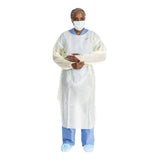 Halyard Basics Protective Procedure Gown Large Yellow NonSterile AAMI Level 2 Disposable (1204460_CS) 100/CS