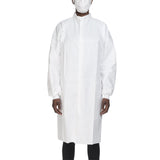 Contec® CritiGear™ Cleanroom Lab Coat White Large Knee Length Microporous Fabric Disposable (1128928_CS) 30/CS