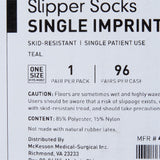 McKesson Paw Prints® Slipper Socks Unisex Adult One Size Fits Most Single Tread Single Patient Use Teal (475019_CS) 96/CS