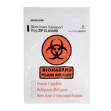 McKesson Specimen Transport Bag with Document Pouch 9 X 12 Inch Zip Closure Biohazard Symbol / Storage Instructions NonSterile (529909_PK) 1/PK