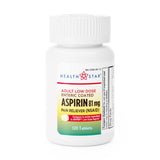 HEALTHSTAR® Pain Relief 81 mg Strength Aspirin Tablet 120 per Bottle (1043633_CS) 12/CS