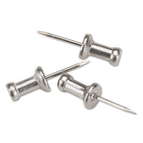 GEM® Aluminum Head Push Pins, Aluminum, Silver, 0.5", 100/Box (GEMCPAL4) Box of 100