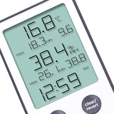 Traceable® Digital Thermometer / Hygrometer Fahrenheit / Celsius 32° to 122°F (0° to 50°C) Internal Sensor Flip-out Stand / Wall Mount Battery Operated (897971_EA) 1/EA
