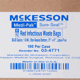 McKesson Biohazard Waste Bag Biohazard Symbol / Infectious Waste 30 to 33 gal. Red 31 X 41 Inch (178674_CS) 100/CS
