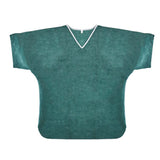SimplySoft® Patient Shirt Small Green / White Without Pockets Short Sleeve Unisex (1177396_CS) 30/CS