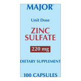 Major Pharmaceuticals Mineral Supplement Zinc Sulfate 220 mg Strength Capsule 100 per Box (1215377_BX) 100/BX