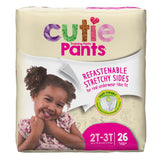 Cutie Pants® Female Toddler Training Pants Size 2T to 3T Disposable Heavy Absorbency (831576_BG) 26/BG