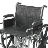 McKesson Bariatric Wheelchair Dual Axle Desk Length Arm Swing-Away Elevating Legrest Black Upholstery 22 Inch Seat Width Adult 450 lbs. Weight Capacity (1065281_EA) 1/EA