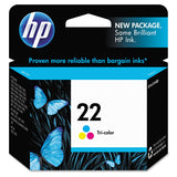 HP HP 22, (C9352AN) Tri-Color Original Ink Cartridge (HEWC9352AN) Each