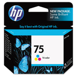 HP HP 75, (CB337WN) Tri-Color Original Ink Cartridge (HEWCB337WN) Each