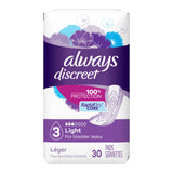 Always® Discreet Bladder Control Pad 9.4 Inch Length Light Absorbency Super Absorbent Core Size 3 (928408_PK) 30/PK