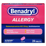 Benadryl® Allergy Relief 25 mg Strength Tablet 24 per Box (783320_CS) 576/CS