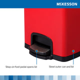 McKesson Trash Can 20 Quart / 5 gal. Red Metal Square (1223689_EA) 1/EA