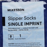 McKesson Slipper Socks Unisex Adult Bariatric / X-Wide Single Tread Single Patient Use Royal Blue (1038462_PR) 1/PR