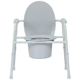 McKesson 3-in-1 Commode Chair Fixed Arms Steel Frame Back Bar 13-3/4 Inch Seat Width 350 lbs. Weight Capacity (1073634_CS) 4/CS