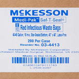 McKesson Biohazard Waste Bag Biohazard Symbol / Infectious Waste 40 to 45 gal. Red 40 X 46 Inch (192886_CS) 200/CS