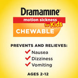 Dramamine® Motion Sickness Relief Nausea Relief 25 mg Strength Chewable Tablet 8 per Box (1218937_BX) 8/BX