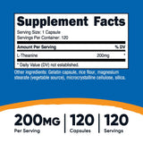 nutricost® Dietary Supplement L-Theanine 200 mg Strength Capsule 120 Per Bottle (1270257_BT) 1/BT