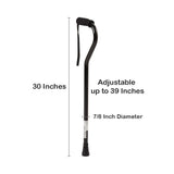 McKesson Offset Cane Aluminum 30 to 39 Inch Height Black (1065214_CS) 6/CS