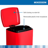 McKesson Trash Can 32 Quart / 8 gal. Red Metal Square (1223682_EA) 1/EA
