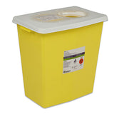 SharpSafety™ Chemotherapy Waste Container Yellow Base 26 H X 12-3/4 D X 18-1/4 W Inch Vertical Entry 18 Gallon (291199_CS) 5/CS