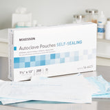 McKesson Sterilization Pouch Ethylene Oxide (EO) Gas / Steam 7-1/2 X 13 Inch Transparent Blue / White Self Seal Paper / Film (960945_CS) 1000/CS