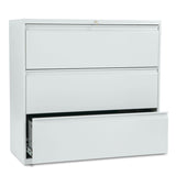 HON® Brigade 800 Series Lateral File, 3 Legal/Letter-Size File Drawers, Light Gray, 42" x 18" x 39.13" (HON893LQ) Each