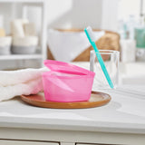 McKesson Denture Cup 8 oz. Pink Hinged Lid Single Patient Use (1177280_EA) 1/EA