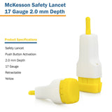 McKesson Safety Lancet 1.5 mm Blade Retractable Push Button Activation Finger (1217989_CS) 2000/CS