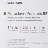 McKesson Sterilization Pouch Ethylene Oxide (EO) Gas / Steam 8 X 16 Inch Transparent Blue / White Self Seal Paper / Film (960946_BX) 200/BX