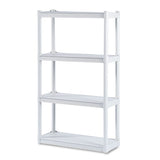 Iceberg Rough n Ready Open Storage System, Four-Shelf, Injection-Molded Polypropylene, 32w x 13d x 54h, Platinum (ICE20843) Each