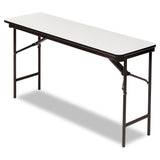 Iceberg OfficeWorks Commercial Wood-Laminate Folding Table, Rectangular, 60" x 18" x 29", Gray Top, Charcoal Base (ICE55277) Each