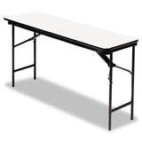 Iceberg OfficeWorks Commercial Wood-Laminate Folding Table, Rectangular, 72" x 18" x 29", Gray Top, Charcoal Base (ICE55287) Each