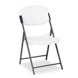 Iceberg Rough n Ready Commercial Folding Chair, Supports Up to 350 lb, 15.25" Seat Height, Platinum Seat, Platinum Back, Black Base (ICE64003) Each